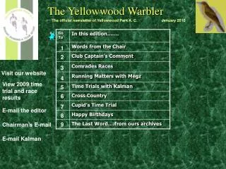 The official newsletter of Yellowwood Park A. C.