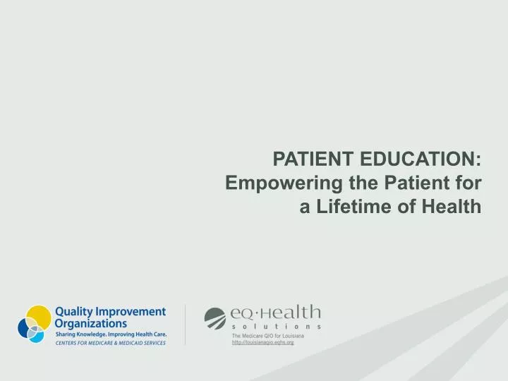 patient education empowering the patient for a lifetime of health