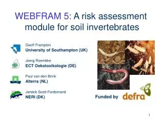 WEBFRAM 5: A risk assessment module for soil invertebrates