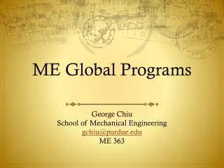 ME Global Programs