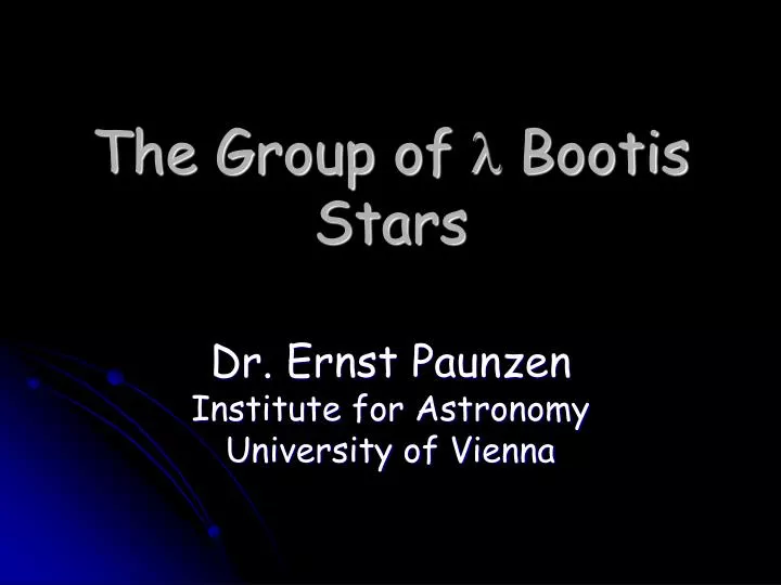 the group of l bootis stars