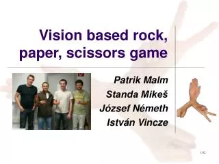 Vision based rock, paper, scissors game