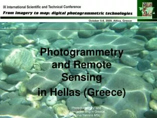 Photogrammetry and Remote Sensing in Hellas (Greece)