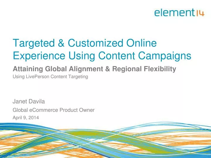targeted customized online experience using content campaigns