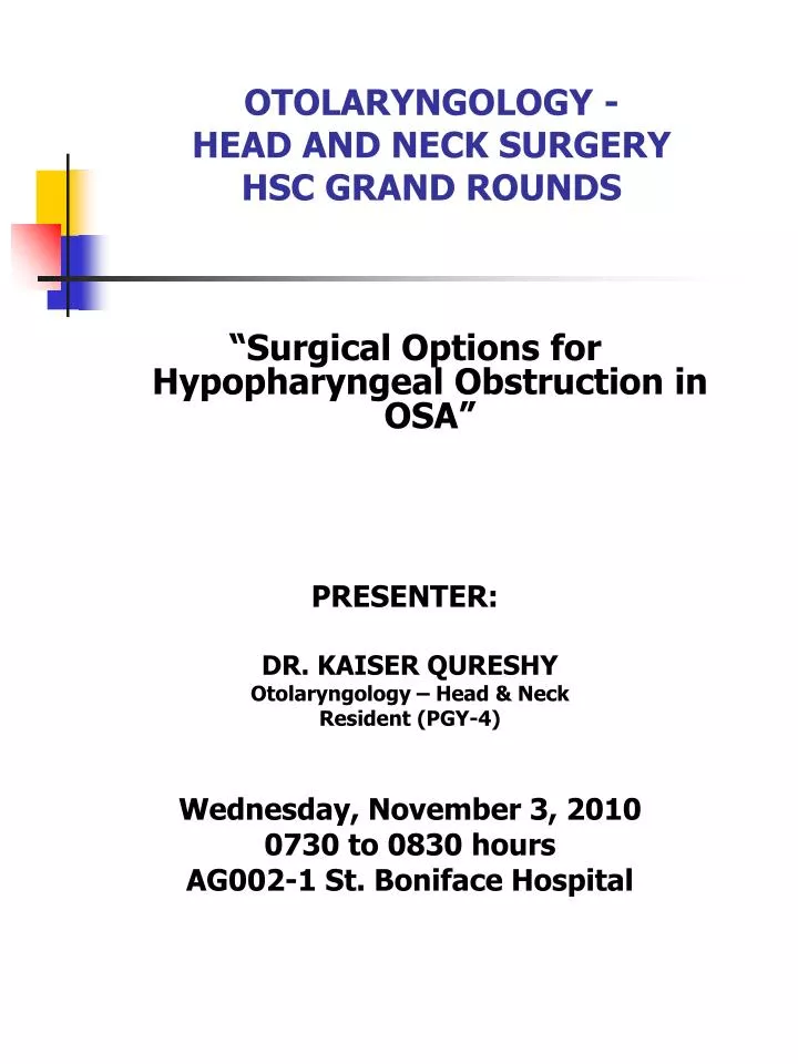 otolaryngology head and neck surgery hsc grand rounds