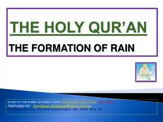 THE HOLY QUR’AN