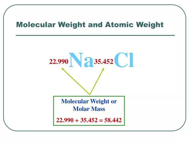 molecular weight and atomic weight