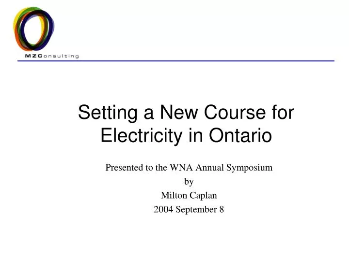 setting a new course for electricity in ontario