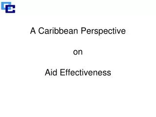 A Caribbean Perspective on Aid Effectiveness