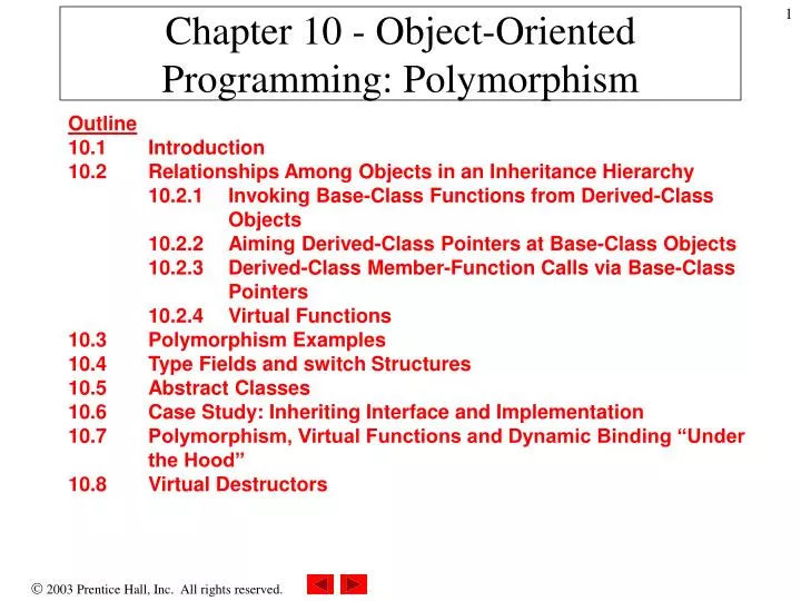 chapter 10 object oriented programming polymorphism
