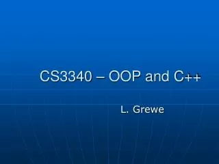 CS3340 – OOP and C++