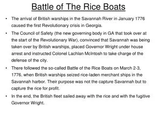 Battle of The Rice Boats