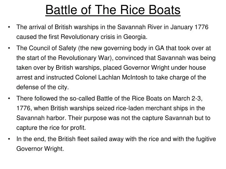 battle of the rice boats