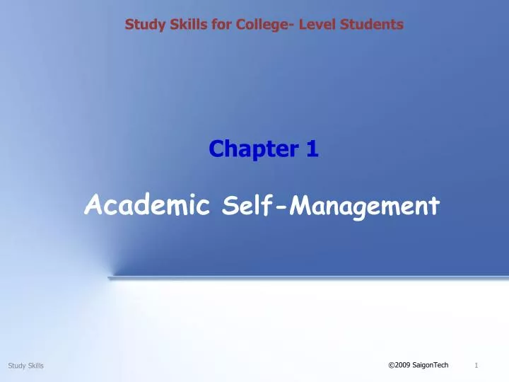 academic self management