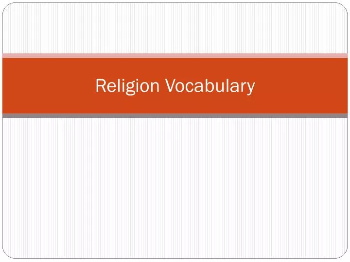 religion vocabulary