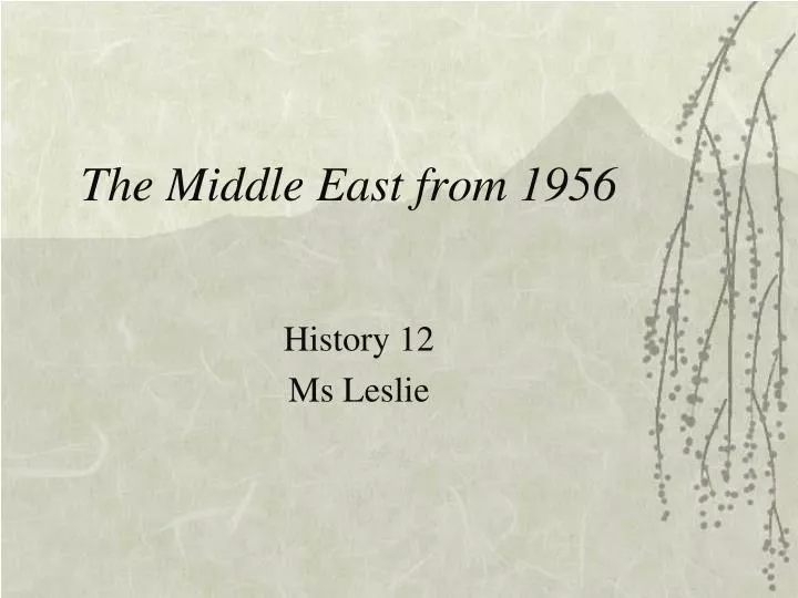 the middle east from 1956