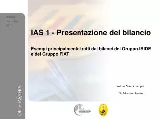 IAS 1 - Presentazione del bilancio