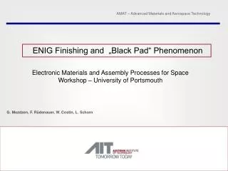 Electronic Materials and Assembly Processes for Space Workshop – University of Portsmouth