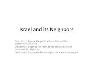 Israel and its Neighbors