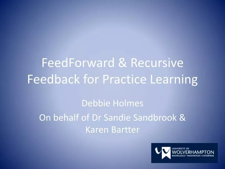 feedforward recursive feedback for practice learning