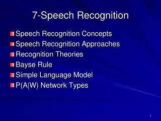 7- Speech Recognition