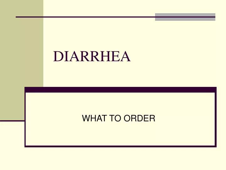 diarrhea