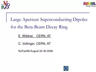 Large Aperture Superconducting Dipoles for the Beta-Beam Decay Ring