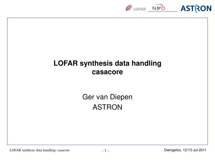 lofar synthesis data handling casacore