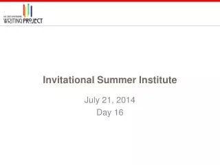Invitational Summer Institute
