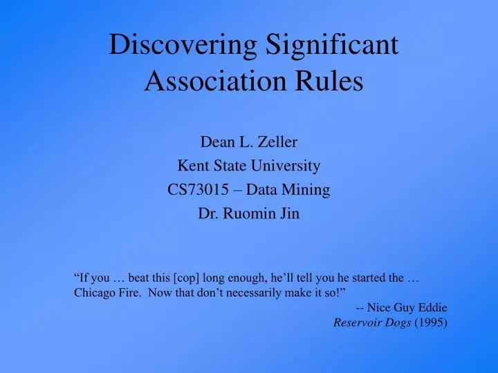 discovering significant association rules