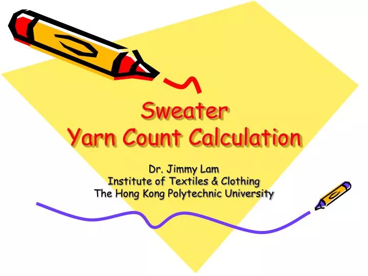 sweater yarn count calculation
