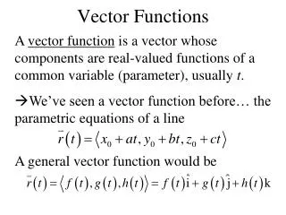 Vector Functions