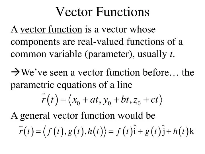 vector functions
