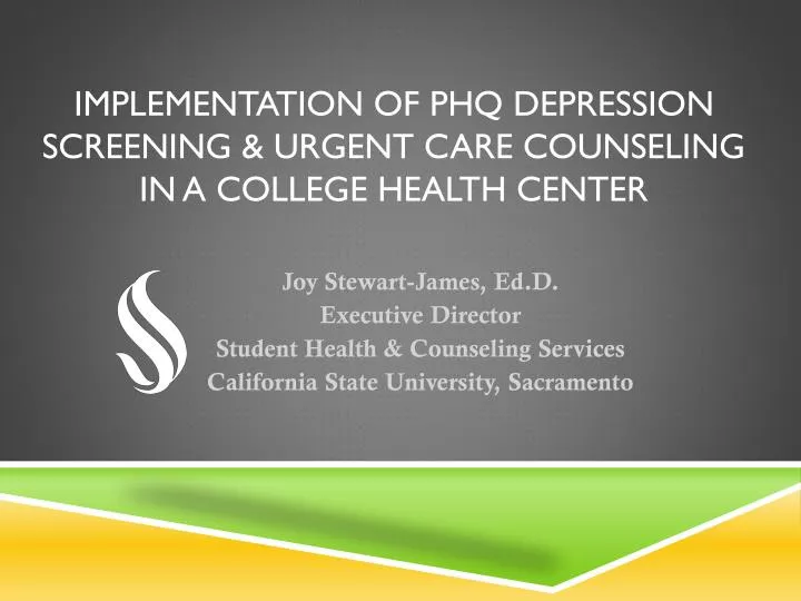 implementation of phq depression screening urgent care counseling in a college health center