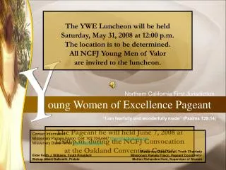 oung Women of Excellence Pageant