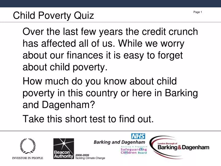 child poverty quiz