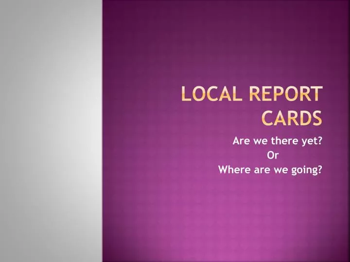 local report cards
