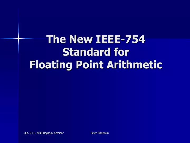 the new ieee 754 standard for floating point arithmetic