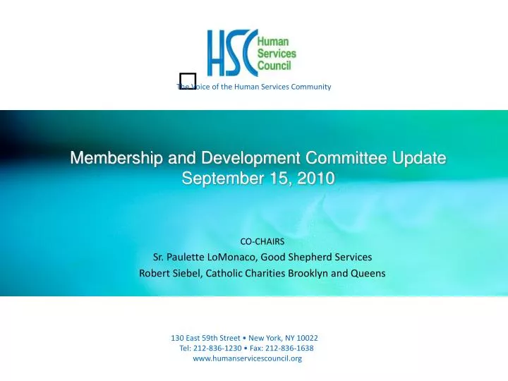 membership and development committee update september 15 2010