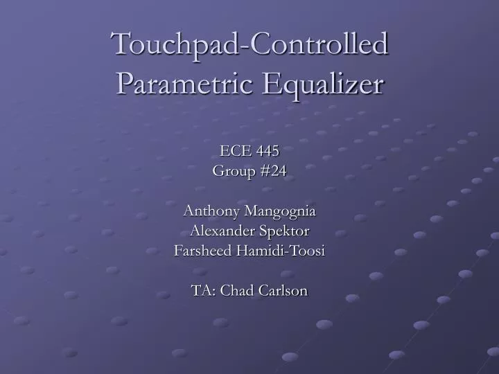 touchpad controlled parametric equalizer