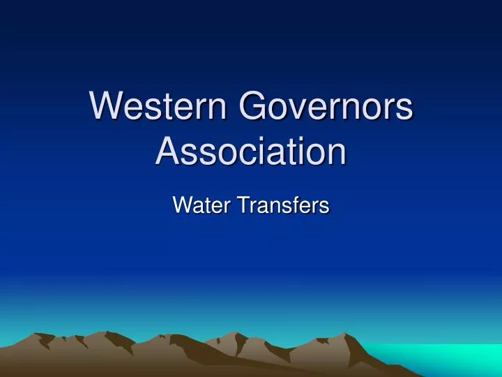 western governors association
