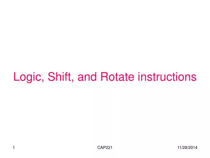 logic shift and rotate instructions