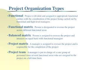Project Organization Types