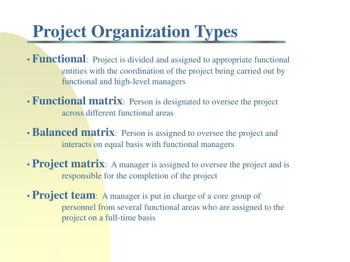 project organization types