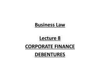 Business Law Lecture 8