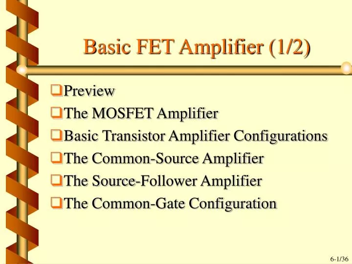 basic fet amplifier 1 2