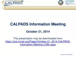 CALPADS Information Meeting
