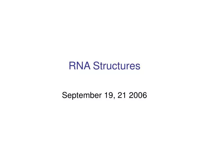rna structures