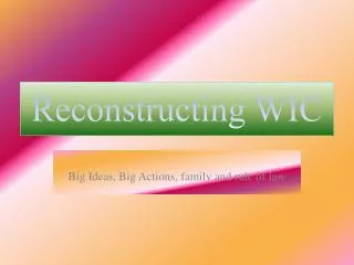 Reconstructing WIC