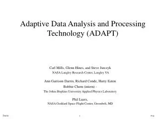 Adaptive Data Analysis and Processing Technology (ADAPT)